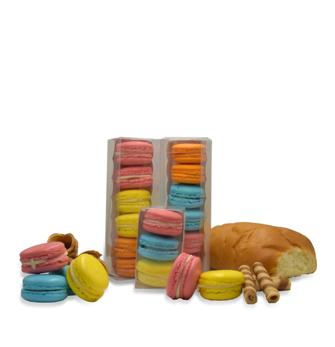 banner con macarons, focacce, mini cannoli e mini coni